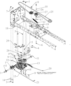Drive Diagram and Parts List for XT1-LT46KH (13APA9TTA10)(2023) Cub Cadet Lawn Tractor